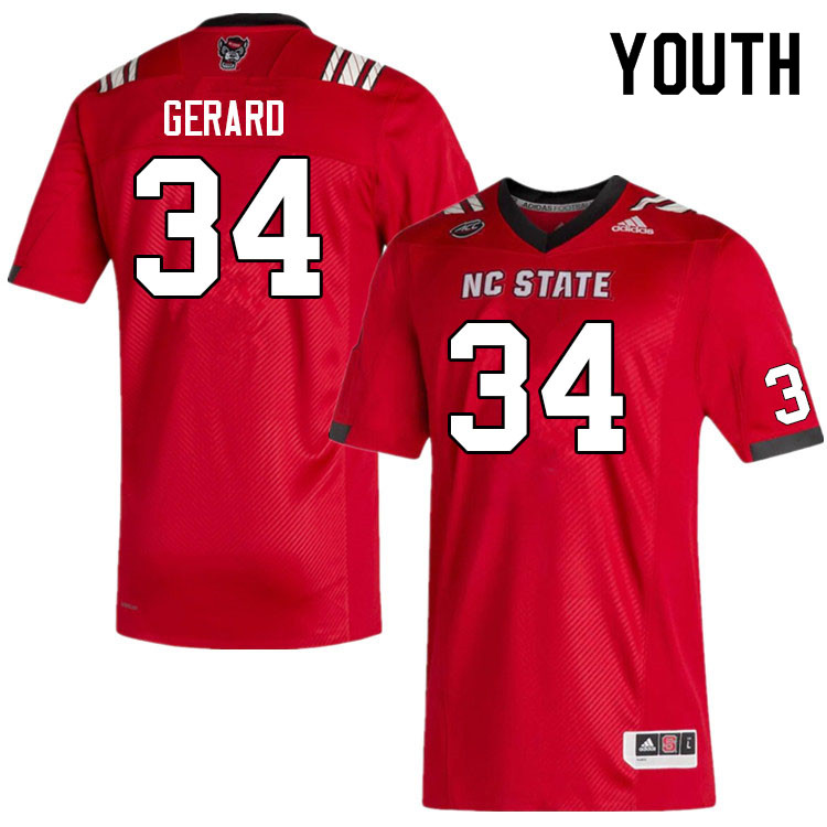 Youth #34 Walt Gerard NC State Wolfpack College Football Jerseys Sale-Red - Click Image to Close